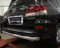 Lexus LX (13–) Защита заднего бампера одинарная d 76 мм, нерж.