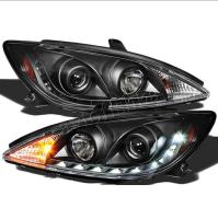 Toyota Camry 30 (01-06) фары передние линзовые черные с подсветкой DRL