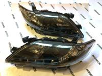 Toyota Camry V40 (2006-2009) тюнинговые передние черные фары со светодиодной подсветкой DRL, комплект 2 шт.
