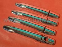 Mitsubishi Outlander XL, Lancer 10, ASX, Peugeot 4007, Citroen C-crosser декоративные накладки на внешние ручки дверей из нержавеющей стали, комплект 4 шт.