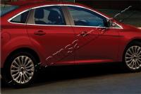 Ford Focus (11–) Окантовка на молдинги стекол, нерж., 12 частей, седан