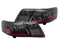 Toyota Camry V40 (2006-2011) задние светодиодные красно-тонированные фонари, дизайн Camry Hybrid, комплект 2 шт.