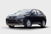 Lexus RX (12–) Защита переднего бампера с декоративными элементами 60/60 мм двойная