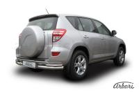 Защита заднего бампера "уголки" Arbori d76+d42 двойные TOYOTA RAV-4 2009-2010