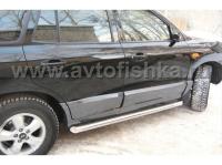 Hyundai Santa Fe (01-06) пороги боковые, труба 76 мм