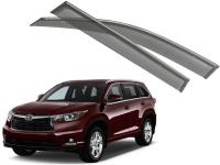 Toyota Highlander (14–) Дефлекторы боковых окон с хромированным молдингом, OEM стиль