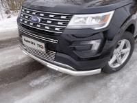 Ford Explorer (16–) Защита передняя нижняя (овальная длинная с ДХО) 75х42 мм