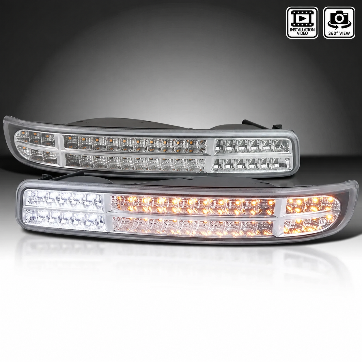 Передние LED-указатели поворота и габариты GMC Sierra и Yukon 1999–2006, комплект