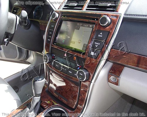 Декоративные накладки салона Toyota Camry 2015-н.в. полный набор.