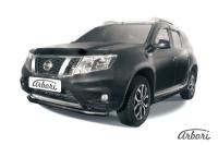 Защита переднего бампера Arbori d57 черная NISSAN TERRANO 2014-