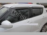 Дефлекторы боковых окон 4 части темные Suzuki Swift 2011-