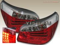 BMW 5 E60 (04-07) фонари задние светодиодные красно-хромированные, комплект 2 шт.