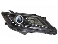 Toyota Camry 50 (11-) передние тюнинговые черные линзовые фары со светдиодной подсветкой в стиле Volkswagen, в комплекте 2 шт.