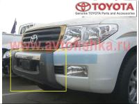 Toyota Land Cruiser 200 (08-) накладка переднего бампера - кенгурин, пластиковая, с логотипом Land Cruiser