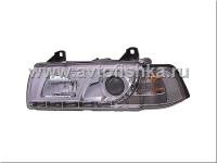 BMW 3 E36 седан фары передние линзовые хромированные, с нижней светодиодной подсветкой, комплект 2 шт.