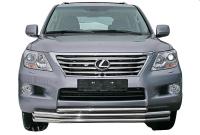 Lexus LX (07–11) Защита переднего бампера 60/60/42 мм тройная