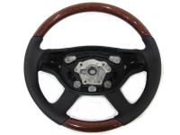 Mercedes W221, W216 (05-08) руль классический, черная кожа - светлое дерево орех