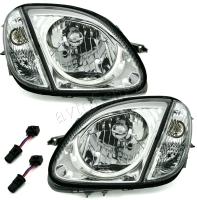 Mercedes SLK R170 (98-04) фары передние хромированные, с поворотниками, комплект 2 шт.