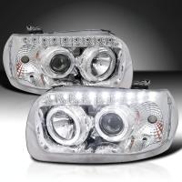 Ford Escape, Maverick (05-07) линзованные фары передние хром с светодиодной подстветкой