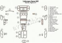 Декоративные накладки салона Volkswagen Tiguan 2009-2009 полный набор, авто AC