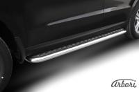 Защита штатных порогов Arbori d57 с листом HYUNDAI SANTA-FE 2010-2012