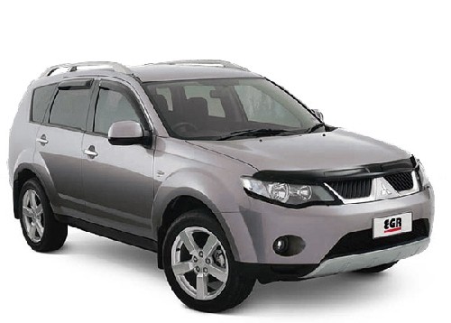 Mitsubishi Outlander (07–09) Защита передних фар, прозрачная