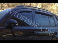 Дефлекторы боковых окон 4 части темные VW Tiguan 2007-