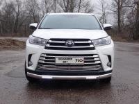 Toyota Highlander (17–) Защита передняя нижняя (овальная с ДХО) 75х42 мм