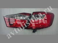 Toyota Camry 50 (11-) задние светодиодные красно белые фонари, в комплекте лев. + прав.