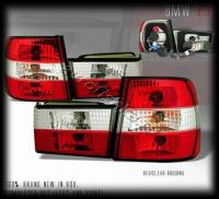 BMW 5 E34 (88-94) фонари задние красно-белые прозрачные, комплект лев.+прав.