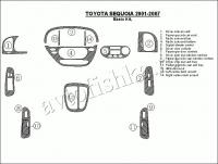 Декоративные накладки салона Toyota Sequoia 2001-2007 базовый набор, без OEM