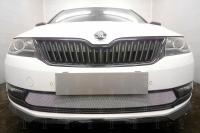 Skoda Rapid (14–) Защита радиатора, хром (2 части)