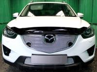 Mazda CX-5 (15–) Защита радиатора Premium, хром, верх (с парктроником) 3D