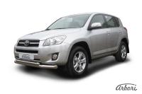 Защита переднего бампера Arbori d76+d57 двойная TOYOTA RAV-4 2009-2010