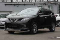 Защита переднего бампера труба d60/75х42 двойная, Nissan X-Trail 2015-