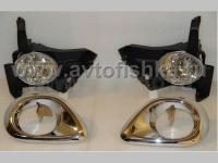 Honda CR-V II (04-06) фары передние противотуманные зеркальные хромированные, комплект 2 шт.