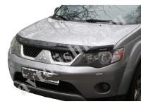 Дефлектор капота темный с надписью Mitsubishi Outlander 2007-2009