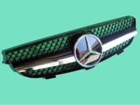 Mercedes CLK W209 (03-09) решетка радиатора черная со звездой, дизайн Big Star, стиль SL-class 2008 года