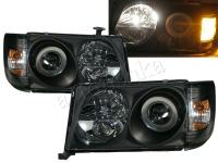Mercedes E W124 (93-95) фары линзовые черные, с объединенными поворотниками