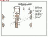 Suzuki Escudo (08-) декоративные накладки под дерево или карбон (отделка салона), полный набор, 2DIN магнитола, АКпп , правый руль
