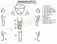 Декоративные накладки салона Hyundai Elantra 2011-н.в. полный набор, с навигацией система