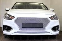 Hyundai Solaris (17–) Защита радиатора Premium, хром, низ