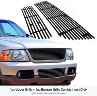 Ford Explorer (02-05) решетка радиатора и бампера черная, нержавейка 