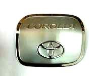Toyota Corolla (06-) накладка на лючок бензобака из нержавеющей стали, с логотипом "COROLLA"
