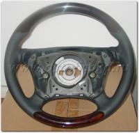 Mercedes W210 (99-02) руль спортивный, отделка - темно-коричневое дерево с черной кожей, дизайн BRABUS.