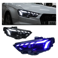 Фары передние светодиодные LED для Audi A3 (2017–2020) в стиле RS с проекционными линзами и DRL