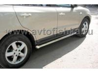 Hyundai Santa Fe 2 (06-09) пороги боковые, труба 70 мм