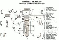 Декоративные накладки салона Nissan Maxima 2004-2006 полный набор, Автоматическая коробка передач, W/O Memory Seats, W/O подогрев сидений