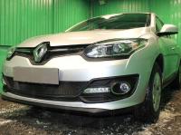 Renault Megane (14–15) Защита радиатора, чёрная, низ (2 части)