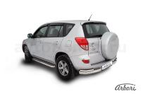 Защита заднего бампера "уголки" Arbori d76+d42 двойные TOYOTA RAV-4 2006-2009